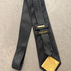 Donald J Trump Signature Tie Collection Black Gray Geometric 100% Silk